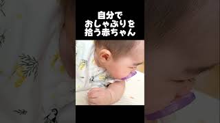 【育児ハイライト】自分でおしゃぶりを拾う赤ちゃん #赤ちゃん #baby #癒し #日常 #newborn #かわいい #shorts