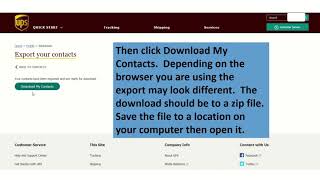 UPS.com Add, Import & Export addresses
