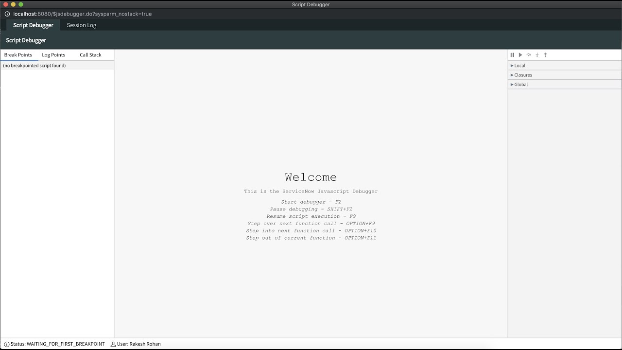 Introduction To Servicenow Script Debugger Youtube