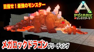 PS4『PIXARKピックスアーク』PVP編＃１７０メガロックドラゴンブリーディング！デスロード戦に向けて、最強のモンスターへ！pixarkマイクラ風ARK恐竜ワールド