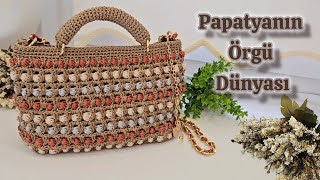 You will love this bag / how to make a very stylish crocheted pistachio bag model