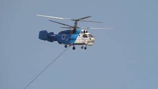 Firefighting Helicopters AS-332 L1 Super Puma, S-64E Skycrane, Kamov Ka-32,Mil Mi-17 in Kalamos Fire