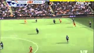 Liverpool FC vs Arsenal 0-2 Premiel League Goal Podolski Cazorla