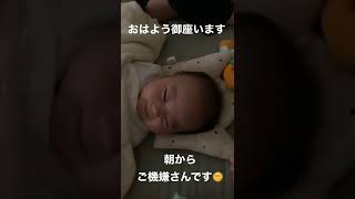 寝起きのご機嫌さん🌞　#shorts #baby #赤ちゃん #2か月