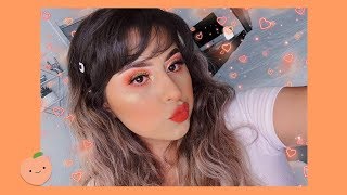 soft peach makeup tutorial 🍑