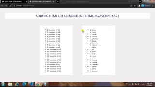 Sort an html list with pure javascript | HTML CSS