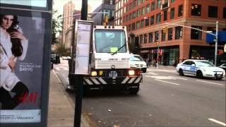 DSNY, NEW YORK CITY DEPARTMENT OF SANITATION COMPILATION OF COLLECTION TRUCKS AND A SWEEPER.