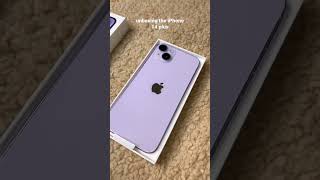 Unboxing the iphone 14 PLUS *purple* 💜