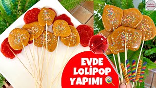 LOLİPOP YAPIMI 🍬🍭 EVDE ŞEKER YAPIMI 🍭