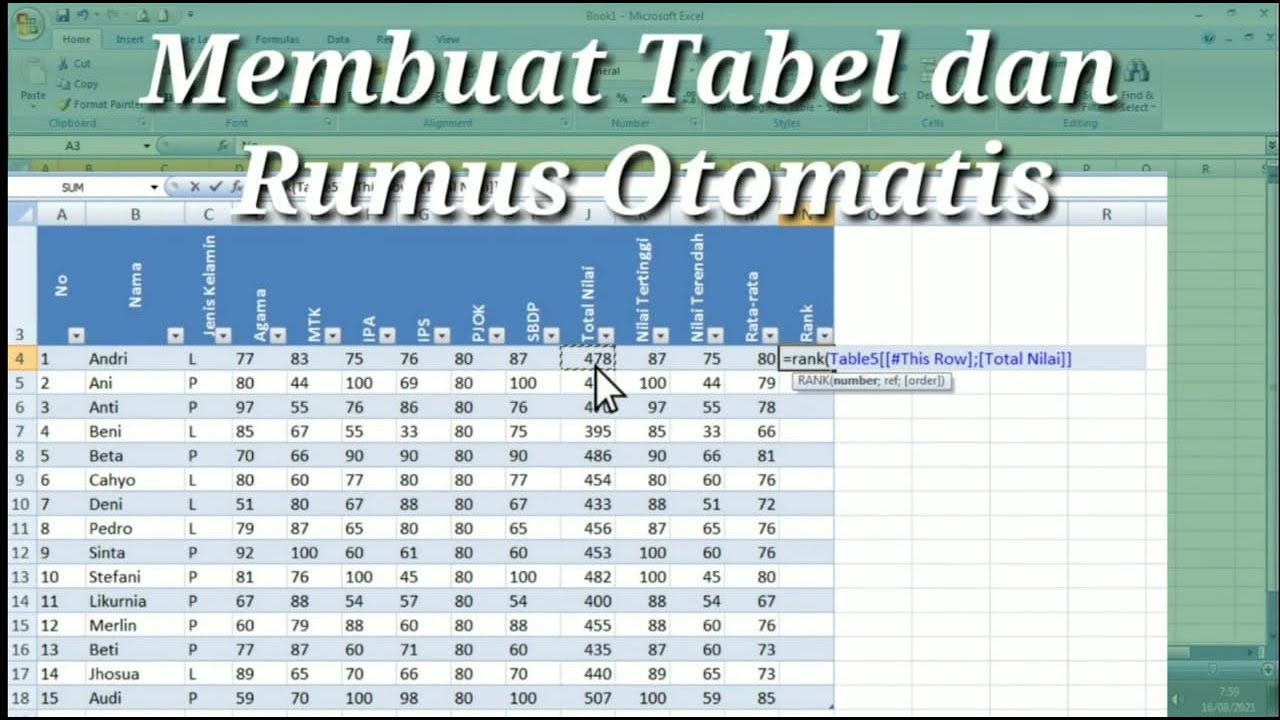 Membuat Tabel Dan Rumus Secara Otomatis My Xxx Ho NBKomputer