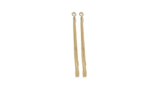 Technibond Curb Link Chain Tassel Drop Earrings