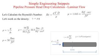 Pipeline Headloss Calculation   Laminar Flow