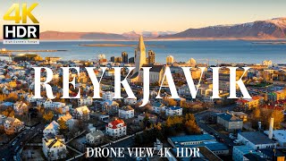 Reykjavik 4K drone view 🇮🇸 Flying Over Reykjavik | Relaxation film with calming music - 4k HDR