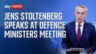 NATO Secretary General Jens Stoltenberg speaks ahead of Defence Ministers meeting