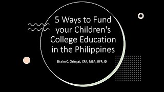 5 Ways to Fund your Children's College Education in the Philippines | EfPrime Finance