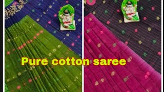 Pure cotton sarees**saree came with allover butties*borde thread work****