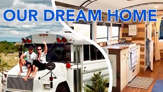 Our Dream Home on Wheels | Off Grid Tiny Living | School Bus Tour
