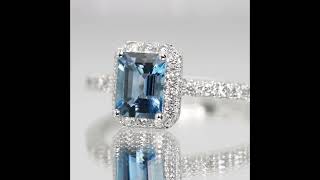 エメラルドカットサンタマリアアクアマリン ダイヤモンドリング AQ 0.684ct D 0.29ct Pt950 GGSJ鑑別書付 Aquamarine Diamond Ring Pt950