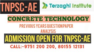 TNPSC-AE- CONCRETE TECHNOLOGY Previous years question paper analysis..