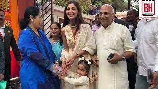 Shilpa Shetty With Mom And Daughter Samisha Kundra Spotted At Iskcon Temple Juhu | #shilpashetty