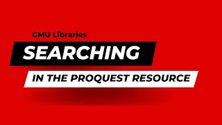 Searching the ProQuest Database
