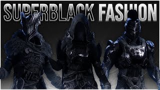 Best Destiny 2 Fashion With The NEW Superblack Shader!  Black OBTAINABLE Fashion