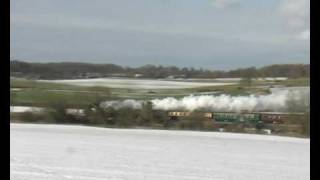 No. 34067 'Tangmere' near Crofton and at Milbourne Port Bank Summit - 14th Feb 2009