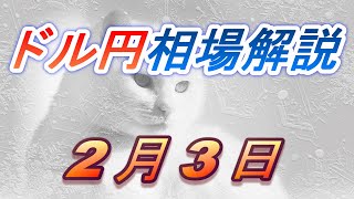 【TAKA FX】ドル円為替相場の前日の動きをチャートから解説。日経平均、NYダウ、金チャートも。2月3日