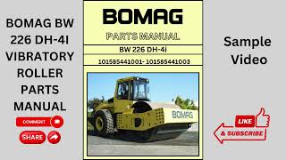 Bomag BW 226 DH 4i Vibratory Roller Parts Manual SN 101585441001  101585441003