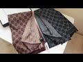 Gucci GG jacquard pattern knitted wool scarf