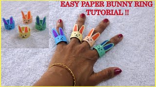 Super Easy Paper Bunny Ring !! Origami Rabbit Ring DIY ~ How To make A Bunny Ring ~ Steps/Tutorial.