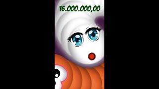 Worms Zone 16 Million Score Love Best Kill Gain Slither Snake Top 1 World Record 2021 part05 #Shorts