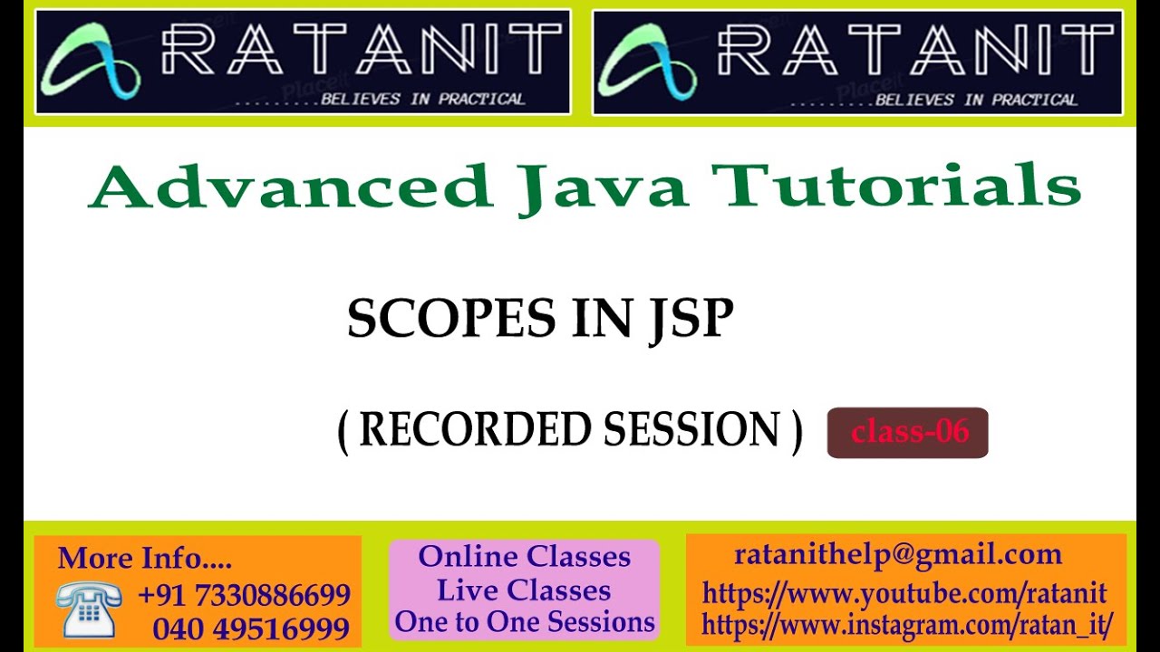 Advanced Java Tutorials || JSP || Scopes In Jsp || By Mr.Ratan || Class ...