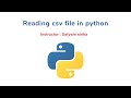 Reading csv files in python || csv file handling in python