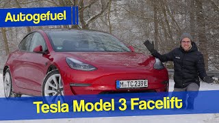 2021 Tesla Model 3 driving REVIEW Facelift update for sportier look and better range
