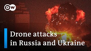 Ukrainian drone strikes damage military planes in Russia, strikes on Kyiv kill at least 2 | DW News