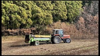 休耕地にたい肥散布　クボタM165  IHIスター(現IHI アグリテック)　マニュアスプレッダ | Amazing Agriculture Machine in Japan | Fertilizer