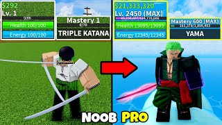 Beating Blox Fruits as Zoro! Lvl 1 to Max Lvl Noob to Pro in Blox Fruits!