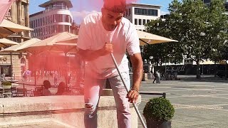 🌊🧽YOUNES CLEANS THE CITY WITH RED WATER🧽🌊 Photography Tutorial in #Shorts by youneszarou