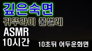 숙면 풀벌레소리 10시간 중간광고없음 (10초뒤 어두운화면)