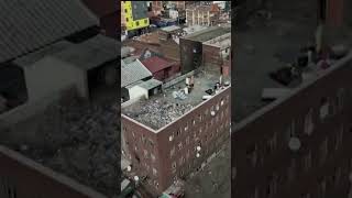 Drone reveals blackened Johannesburg building