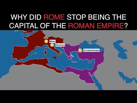 What were the two capitals of the divided Roman Empire?