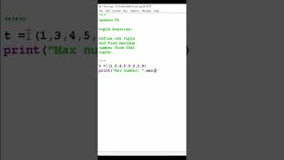 how to find maximum element from a tuple #shorts #python #coding #pythontricks #pythonfullcourse