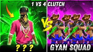 FS 1 VS 4 WITH GYAN GAMING ESPORTS 🤯😱 - FREE FIRE ESPORTS