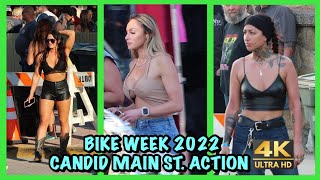 Bike Week 2022 - 4K - Daytona Beach - Main St - Candid Sexy Biker Girls