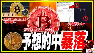 【号外: 予想的中！】ビットコイン急落$25,000ブーメランドンピシャ！w スポットBTC ETFのSEC結果延長 レッドピル教室「時間軸・因果関係・備えよ常にできないツケ。今朝の悪夢とREM睡眠」