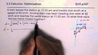 Q15 p147 Time Trains Closest Optimization Calculus Application Calculus