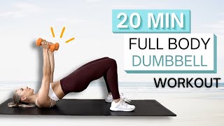 20 min FULL BODY WORKOUT With Dumbbells | Sculpt + Strengthen | Low Impact | No Repeats