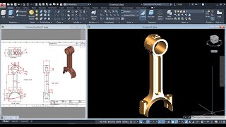 Connecting Rod Shaft for Piston in AutoCAD