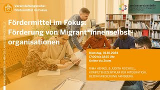 Förderung von Migrant*innenselbstorganisationen | Fördermittel im Fokus